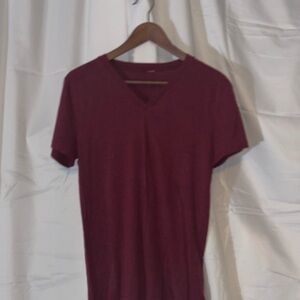 Burgundy V-Neck T-Shirt